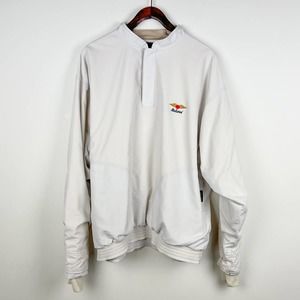 Zero Restriction Golf Gore Tex Outerwear Lined Pullover Jacket Men's Sz L Beige